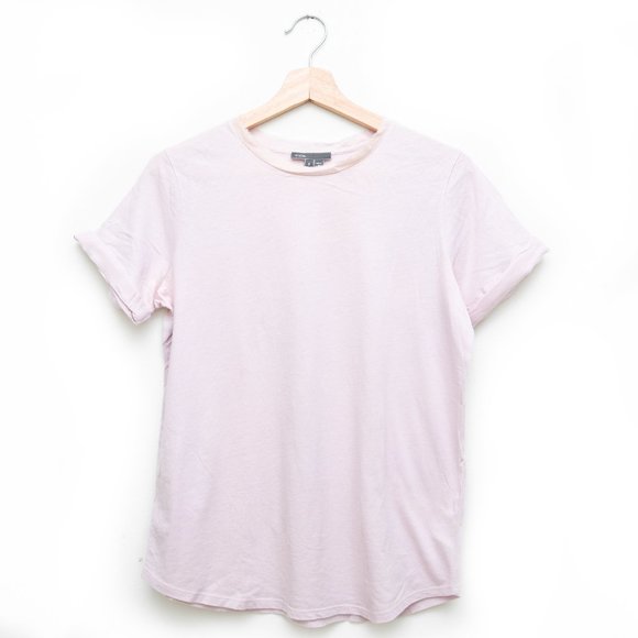 Vince Dusty Pink Folded Sleeves Tee - Picture 2 of 6